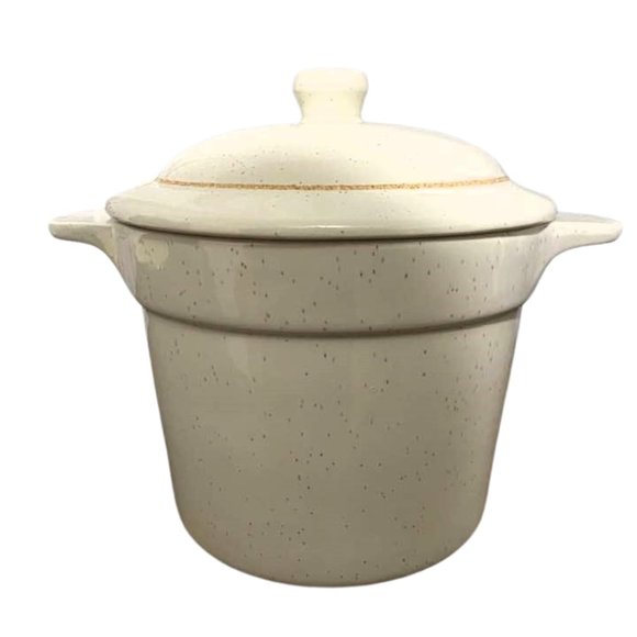 Vintage 1.5 Quart Speckled Floral Soup Tureen Serving Bowl And Ladle - Picture 5 of 14